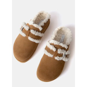 Mint Velvet Tan Suede Clog Slippers